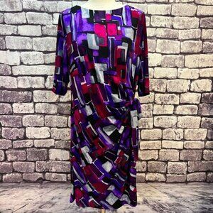 Kiara Multicolored Elbow Length Sleeve Dress Size XL